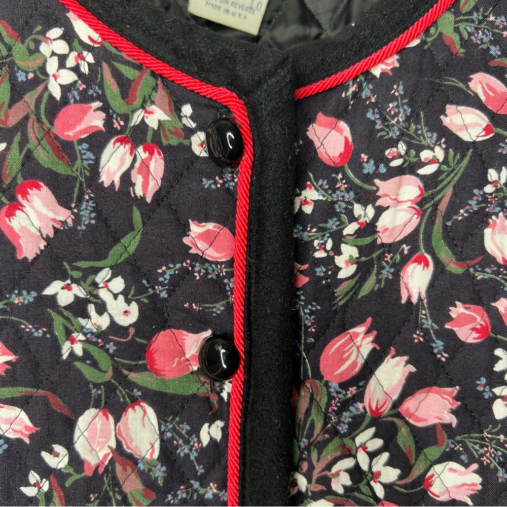 Vintage Y2K Boxy Quilted Boston Traveler Floral Women's Blazer Sz Med / Large - Picture 3 of 10